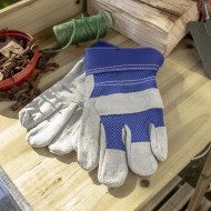 溢价犯罪手套——蓝色和灰色